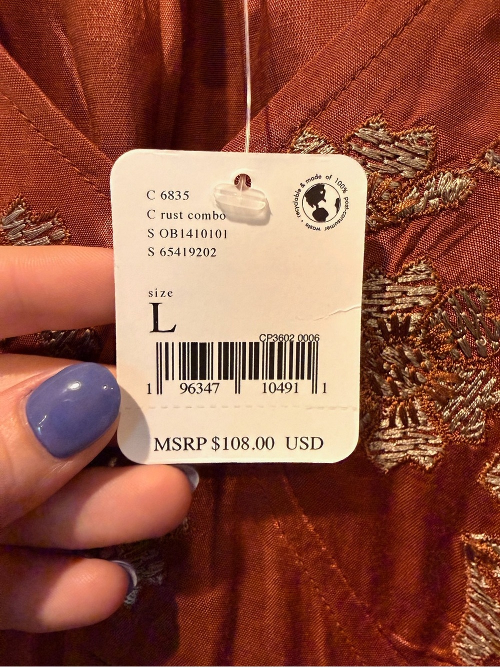 Rust Embroidered Wrap Crop Top - Women Free People - Picture 3 of 3